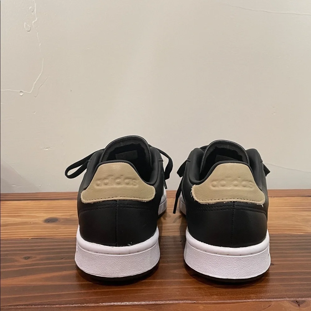 adidas Neo Grand Court Black Gold Men’s Leather Sneakers Size 9.5